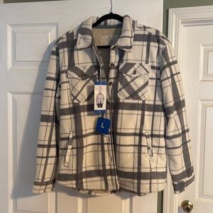 Sage fleece lined shirt jacket